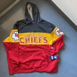 NWT Kansas City Chiefs Starter Hoodie 5XL Colorblock NFL Sideline Streetwear